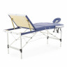 Массажный стол складной MED-MOS JFAL01A 3-х секционный, алюминиевая рама, голубой-белый